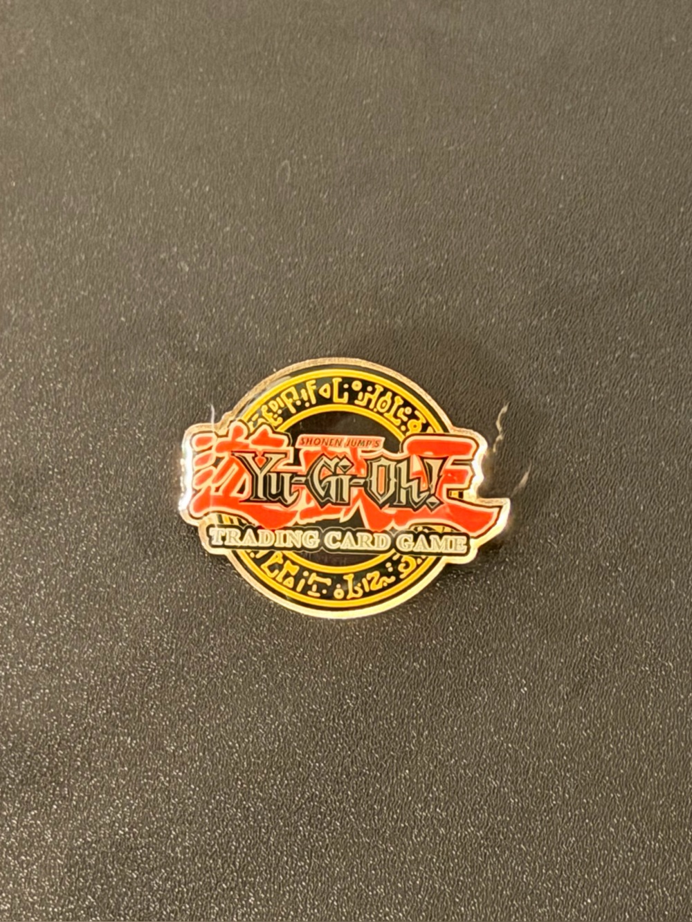 Vintage 1996 Yu-Gi-Oh! Enamel Pin - Red and Gold Logo